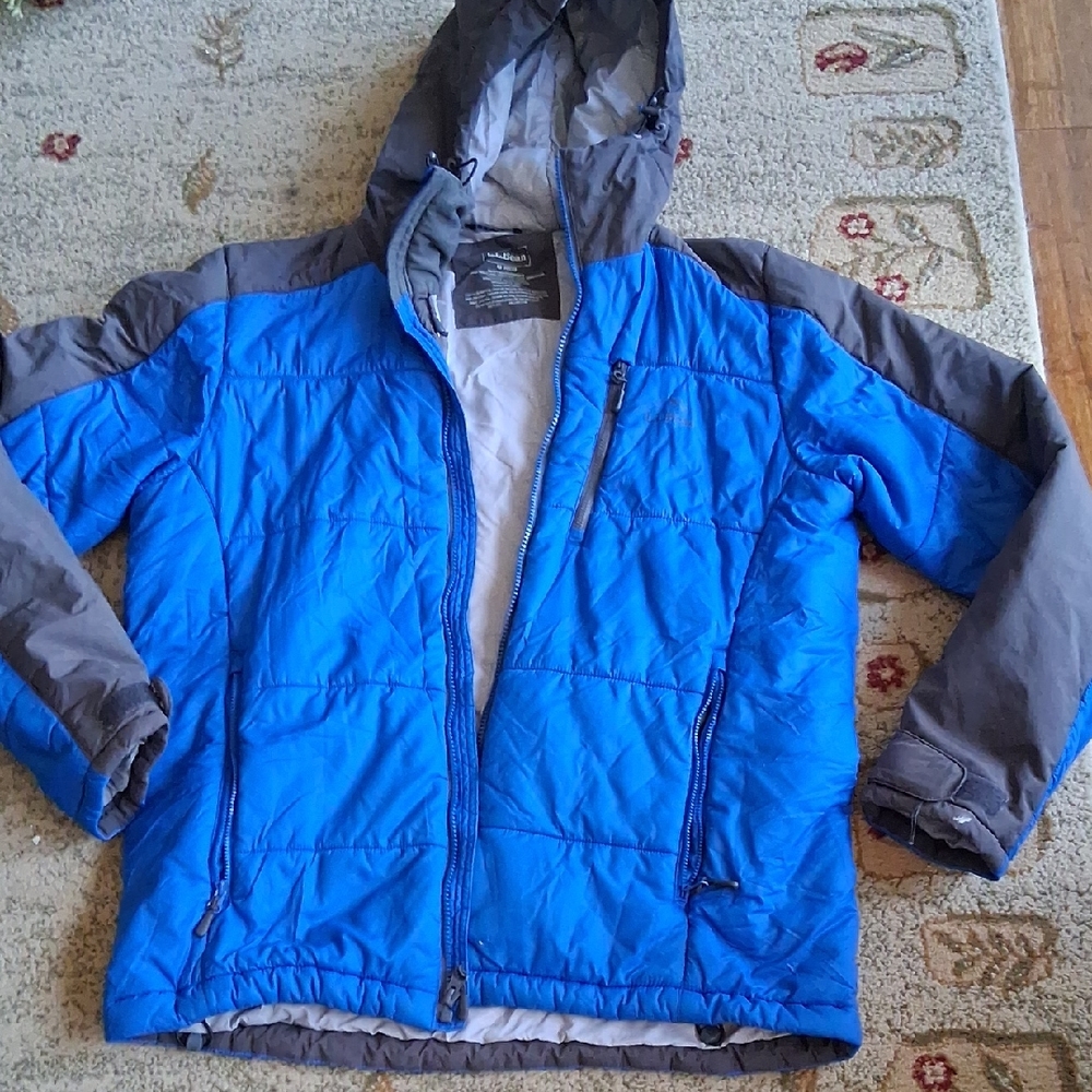 L.L. Bean Blue and Gray Puffer Jacket